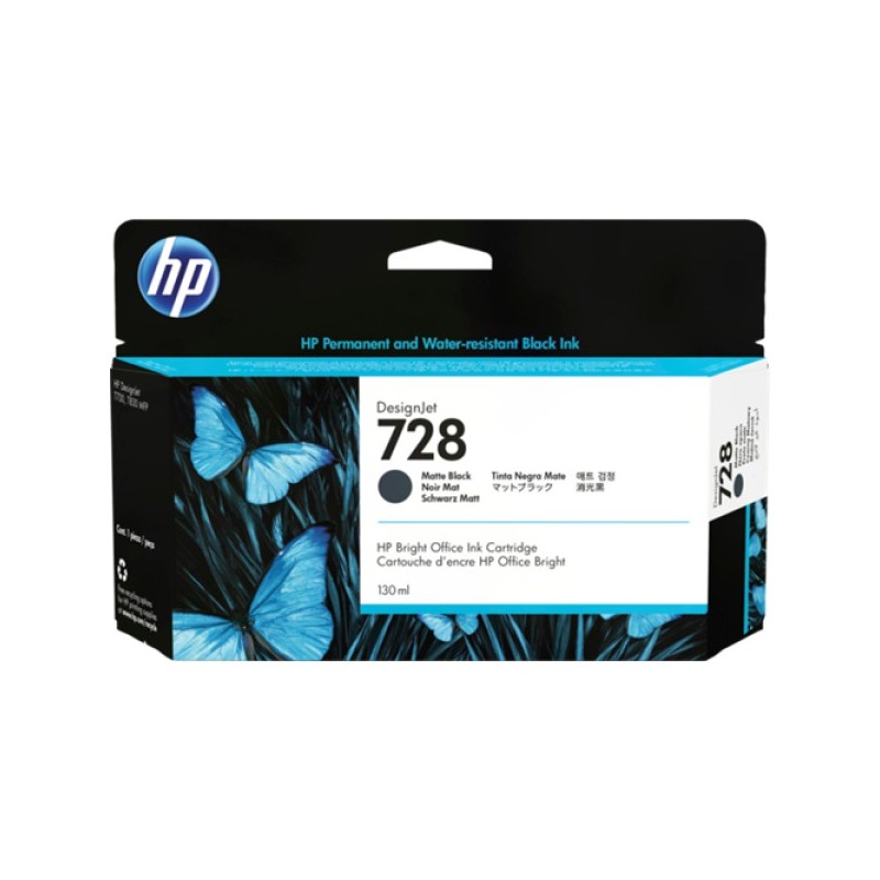 ORIGINAL HP Cartuccia d'inchiostro Nero (opaco) 3WX25A 728 130ml Cartuccia inchiostro nero opaco HP DesignJet 728 da 130 ml