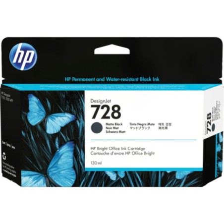 ORIGINAL HP Cartuccia d'inchiostro Nero (opaco) 3WX25A 728 130ml Cartuccia inchiostro nero opaco HP DesignJet 728 da 130 ml