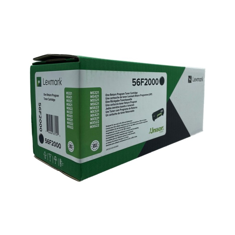 ORIGINAL Lexmark toner nero 56F2000 MX522/MS621 ~6000 Seiten