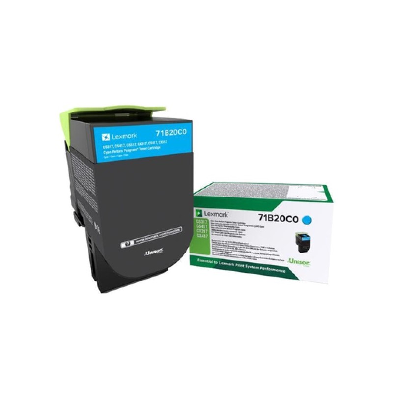 ORIGINAL Lexmark toner ciano 71B20C0 CS/CX317/417/517 ~2300 Seiten
