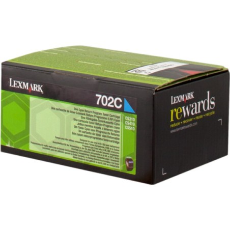 ORIGINAL Lexmark toner ciano 702C 70C20C0 ~1000 Seiten cartuccia di stampa riutilizzabile