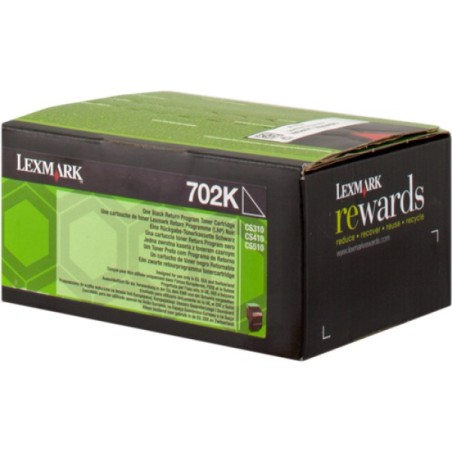 ORIGINAL Lexmark toner nero 702K 70C20K0 ~1000 Seiten cartuccia di stampa riutilizzabile