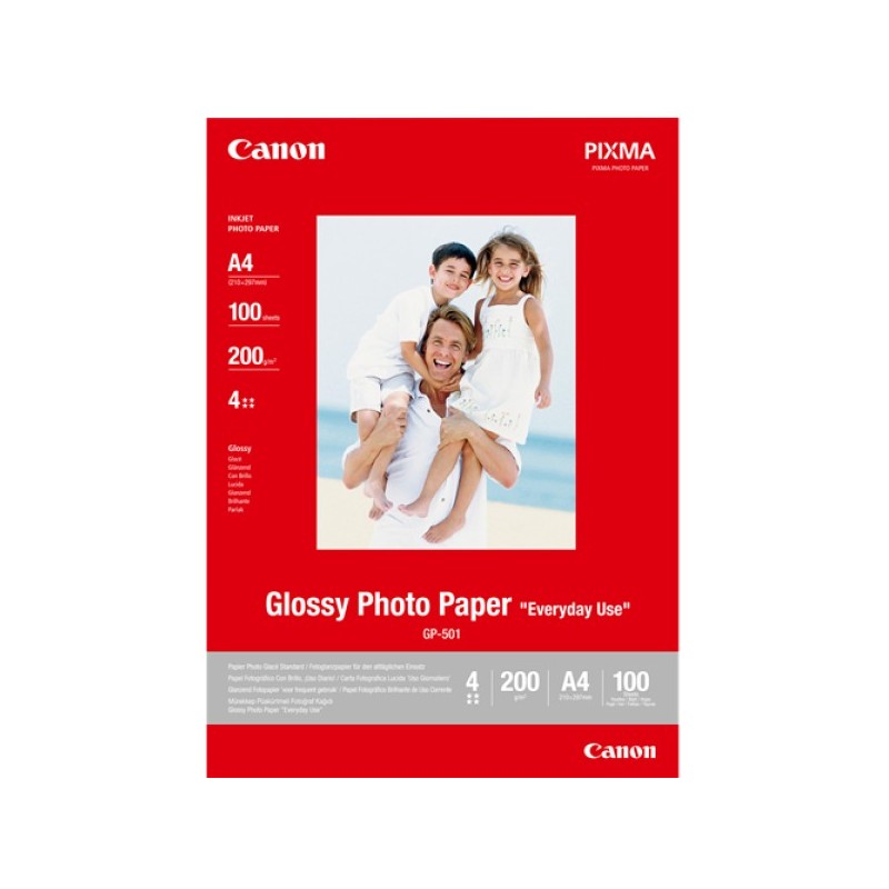 ORIGINAL Canon Carta Bianco 0775B001 GP-501 Carta fotografica, DIN A4, 200 g/m², 100 fogli, brillante
