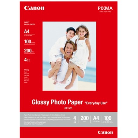 ORIGINAL Canon Carta Bianco 0775B001 GP-501 Carta fotografica, DIN A4, 200 g/m², 100 fogli, brillante