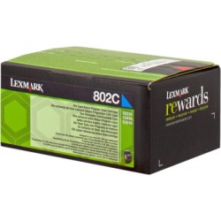 ORIGINAL Lexmark toner ciano 802C 80C20C0 ~1000 Seiten cartuccia di stampa riutilizzabile