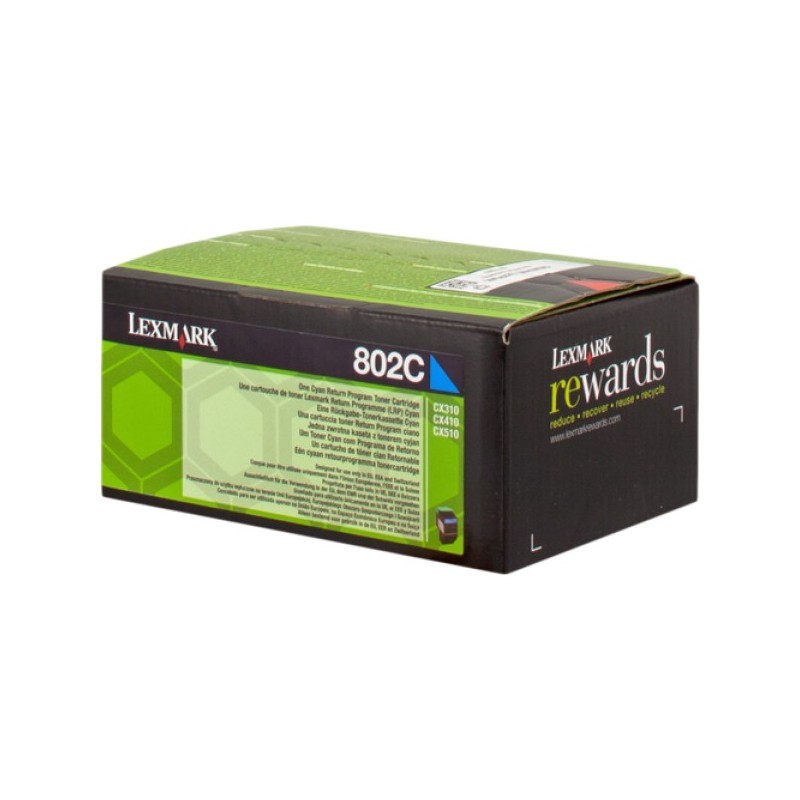 ORIGINAL Lexmark toner ciano 802C 80C20C0 ~1000 Seiten cartuccia di stampa riutilizzabile