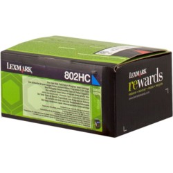 ORIGINAL Lexmark toner ciano 802HC 80C2HC0 ~3000 Seiten cartuccia di stampa riutilizzabile