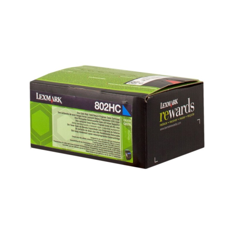 ORIGINAL Lexmark toner ciano 802HC 80C2HC0 ~3000 Seiten cartuccia di stampa riutilizzabile