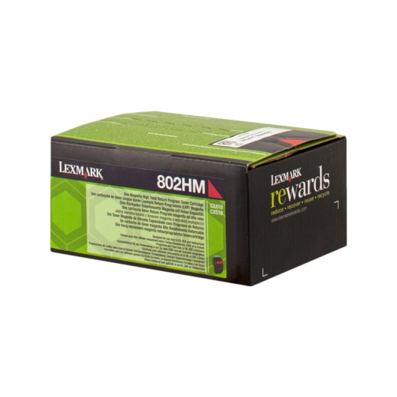 ORIGINAL Lexmark toner magenta 802HM 80C2HM0 ~3000 Seiten cartuccia di stampa riutilizzabile