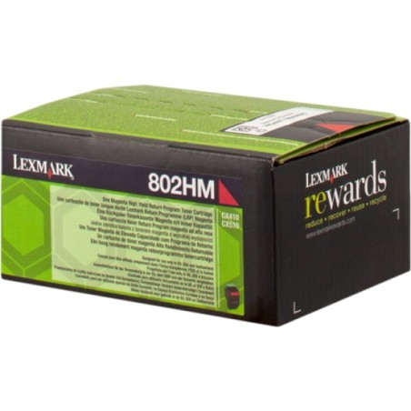 ORIGINAL Lexmark toner magenta 802HM 80C2HM0 ~3000 Seiten cartuccia di stampa riutilizzabile