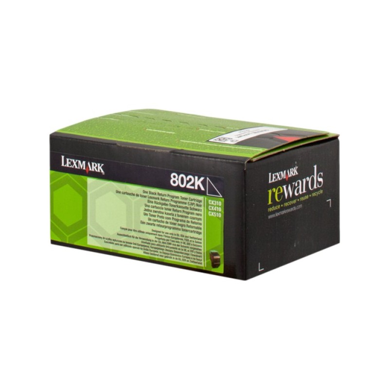 ORIGINAL Lexmark toner nero 802K 80C20K0 ~1000 Seiten cartuccia di stampa riutilizzabile