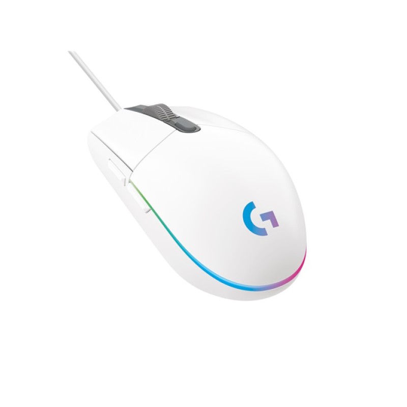 ORIGINAL Logitech Accessori per computer Bianco 910-005797 G203 Gaming Maus USB, 6 pulsanti, 200 - 8000 DPI, RGB, 2.1 m, 62.15 x