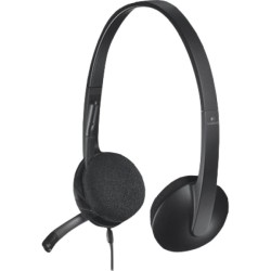 ORIGINAL Logitech Accessori per computer nero 981-000475 USB - Headset H340 Auricolare Logitech, On-Ear, cablato, lunghezza cavo