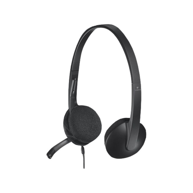 ORIGINAL Logitech Accessori per computer nero 981-000475 USB - Headset H340 Auricolare Logitech, On-Ear, cablato, lunghezza cavo