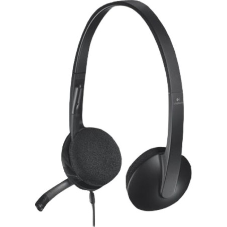 ORIGINAL Logitech Accessori per computer nero 981-000475 USB - Headset H340 Auricolare Logitech, On-Ear, cablato, lunghezza cavo