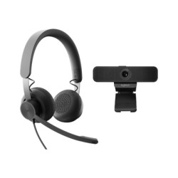 ORIGINAL Logitech Accessori per computer nero 991-000338 Zone Wired Headset + C925e Webcam