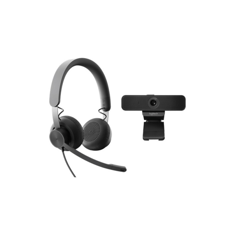 ORIGINAL Logitech Accessori per computer nero 991-000338 Zone Wired Headset + C925e Webcam
