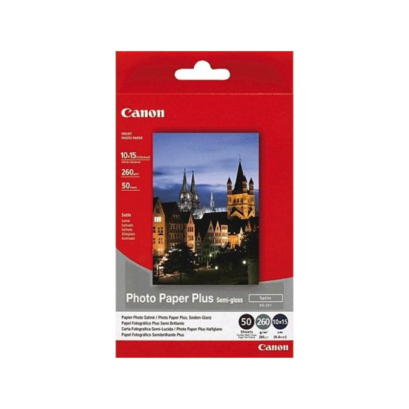 ORIGINAL Canon Carta Bianco 1686B015 SG-201 carta fotografica, 10 x 15 cm, 260 gr/m², 50 pagine, semigloss