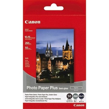 ORIGINAL Canon Carta Bianco 1686B015 SG-201 carta fotografica, 10 x 15 cm, 260 gr/m², 50 pagine, semigloss