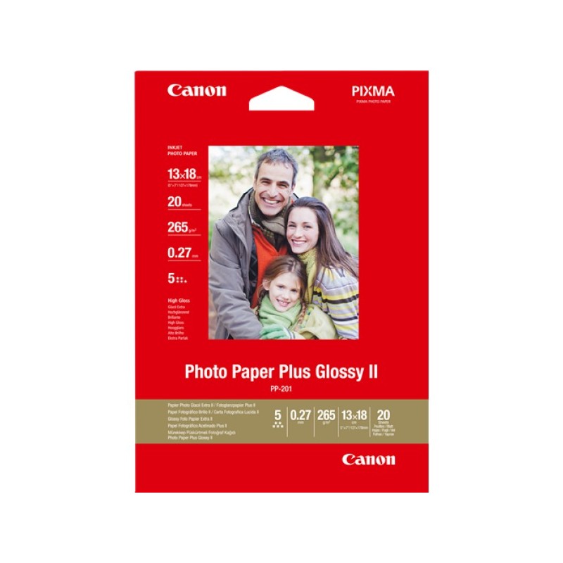 ORIGINAL Canon Carta Bianco 2311B018 PP-201 Carta fotografica, 13 x 18 cm, 275 g/m², 20 fogli, glossy
