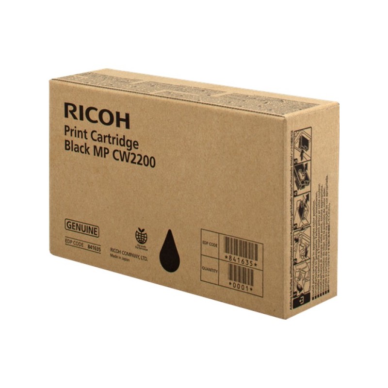 ORIGINAL Ricoh Cartuccia d'inchiostro nero 841635 MP CW2200BK 200ml