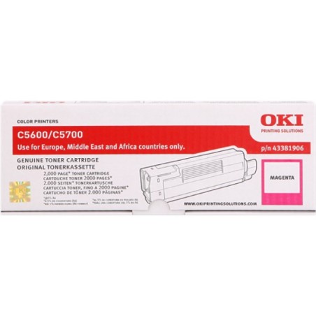 ORIGINAL OKI toner magenta 43381906 C5600 ~2000 Seiten