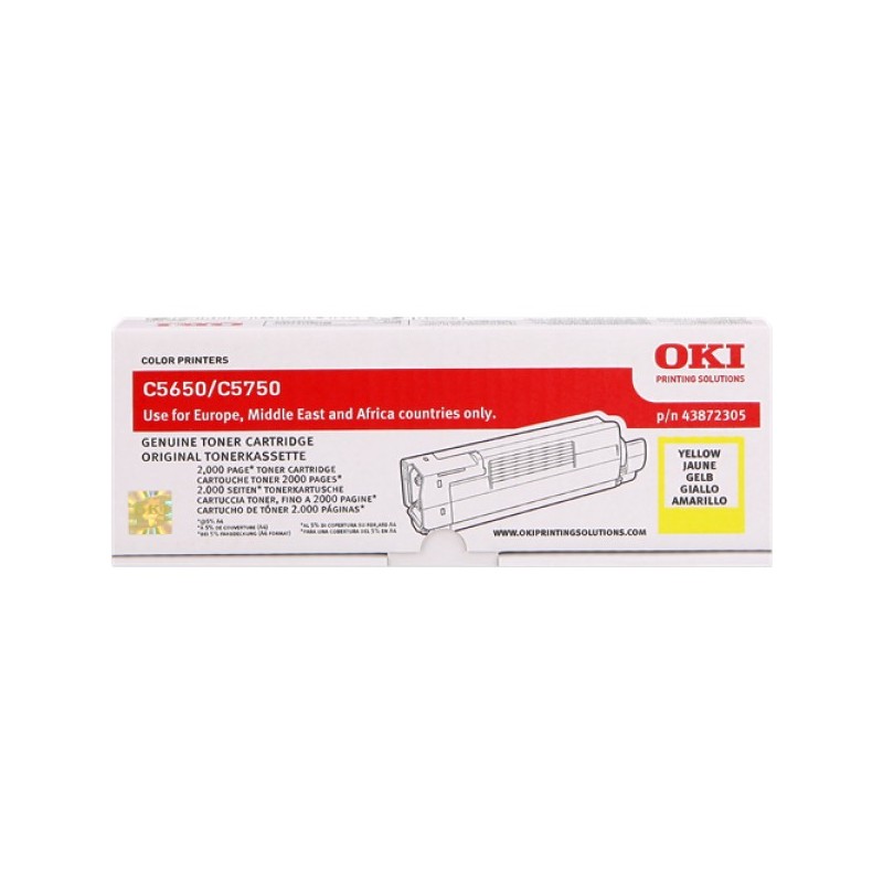 ORIGINAL OKI toner giallo 43872305 C5650/5750 ~2000 Seiten