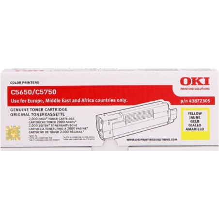 ORIGINAL OKI toner giallo 43872305 C5650/5750 ~2000 Seiten