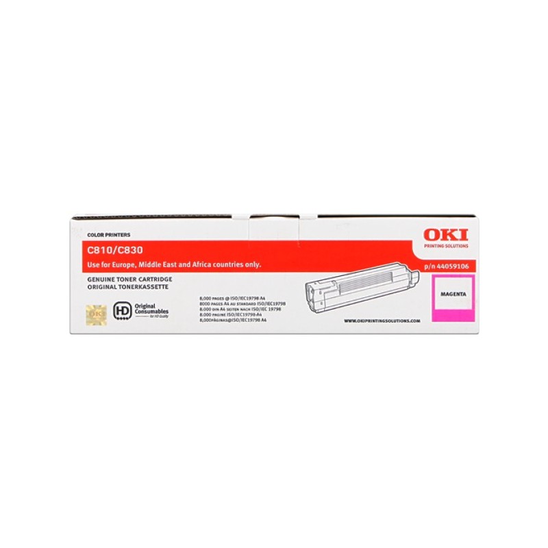ORIGINAL OKI toner magenta 44059106 C810/830 ~8000 Seiten