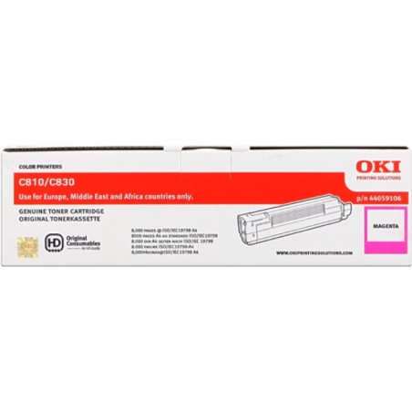ORIGINAL OKI toner magenta 44059106 C810/830 ~8000 Seiten