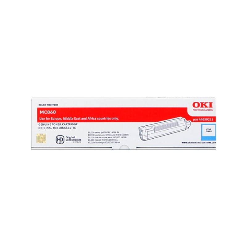 ORIGINAL OKI toner ciano 44059211 MC860 ~10000 Seiten