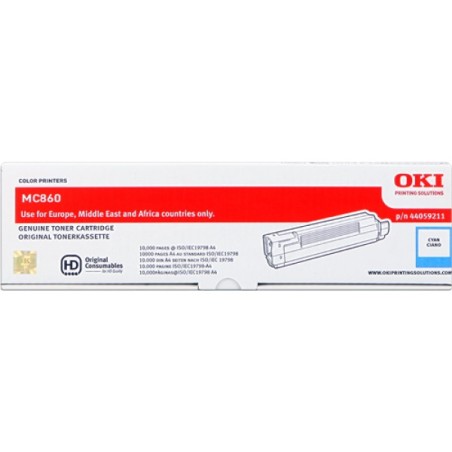 ORIGINAL OKI toner ciano 44059211 MC860 ~10000 Seiten
