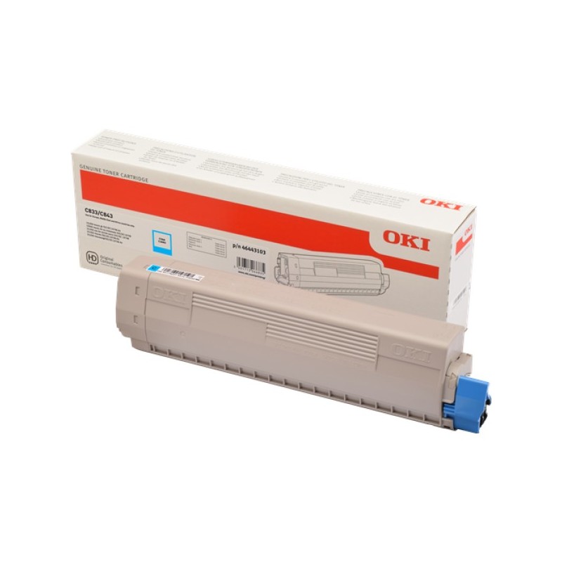 ORIGINAL OKI toner ciano 46443103 C833/C843 ~10000 Seiten