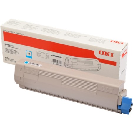 ORIGINAL OKI toner ciano 46443103 C833/C843 ~10000 Seiten