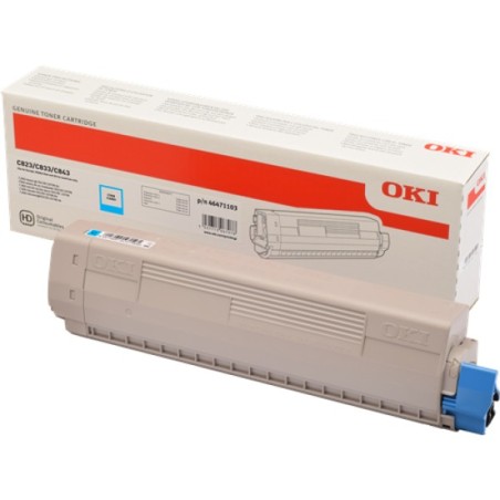 ORIGINAL OKI toner ciano 46471103 C823/C833/C843 ~7000 Seiten