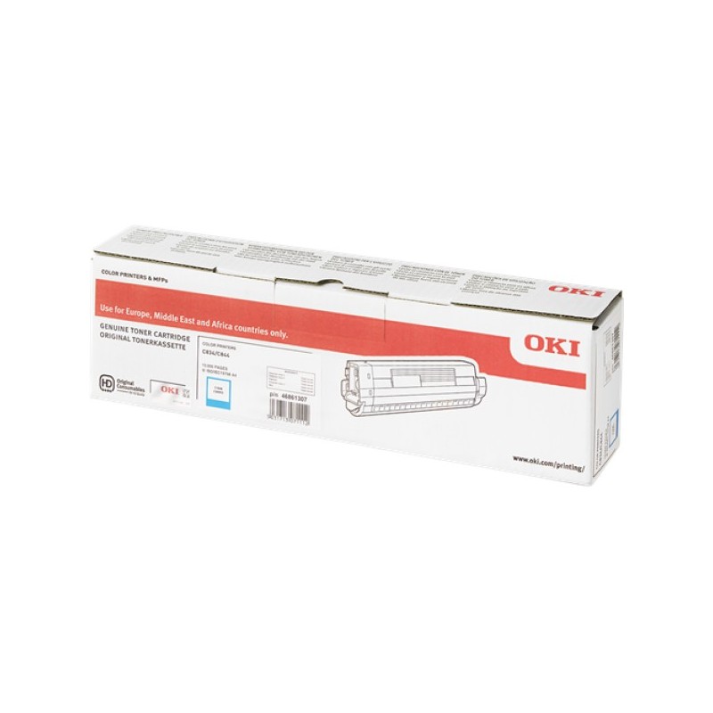 ORIGINAL OKI toner ciano 46861307 C834/C844 ~10000 Seiten