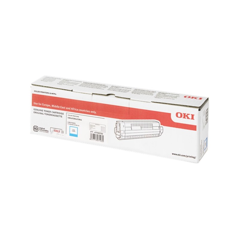 ORIGINAL OKI toner ciano 47095703 C824/C834/C844 ~5000 Seiten