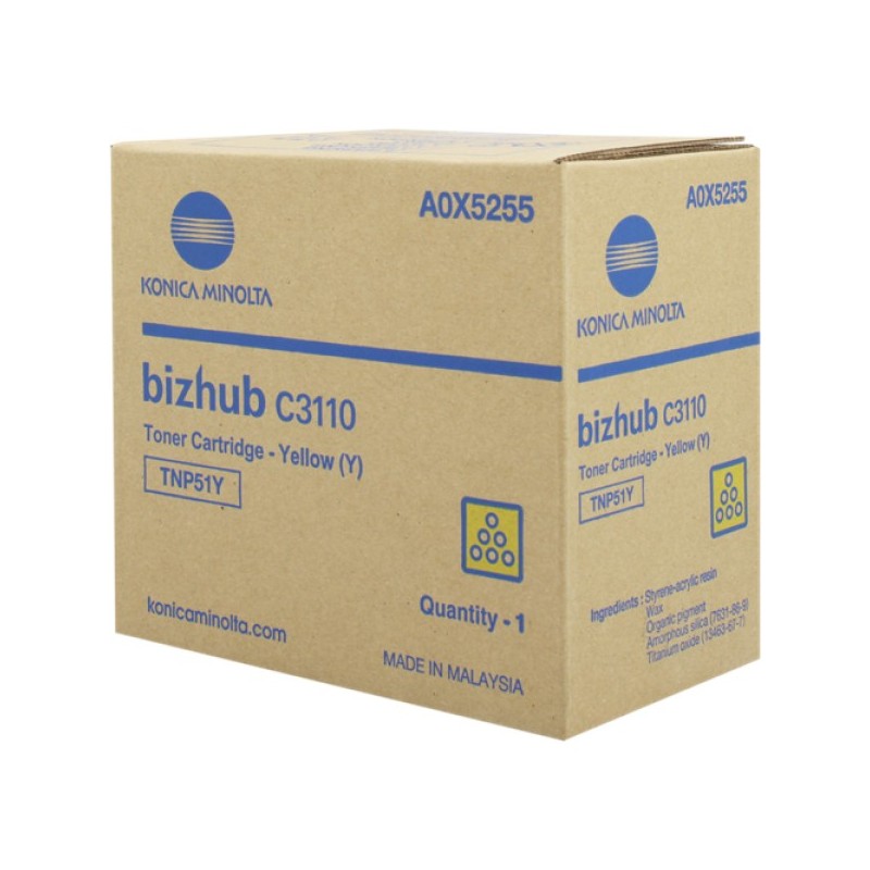 ORIGINAL Konica Minolta toner giallo A0X5255 TNP51Y ~5000 Seiten