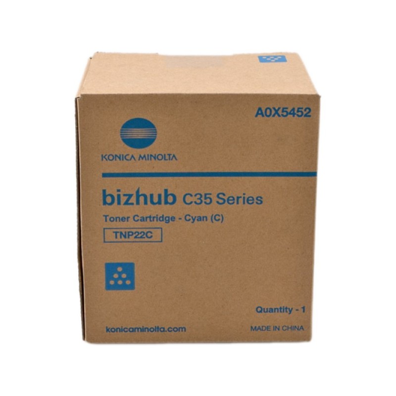 ORIGINAL Konica Minolta toner ciano A0X5452 TNP22C ~6000 Seiten
