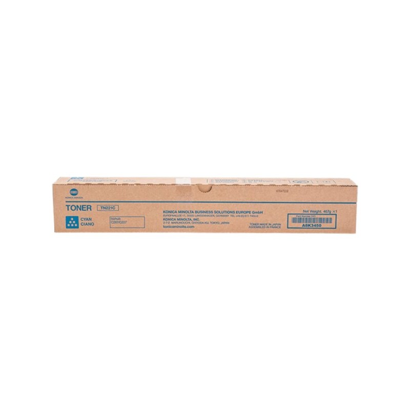 ORIGINAL Konica Minolta toner ciano A8K3450 TN-221C ~21000 Seiten