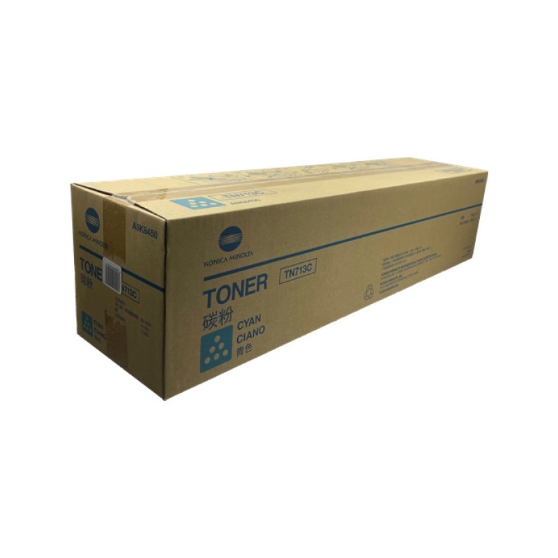 ORIGINAL Konica Minolta toner ciano A9K8450 TN-713C ~33200 Seiten