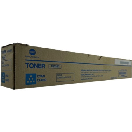 ORIGINAL Konica Minolta toner ciano AAV8450 TN328C ~28000 Seiten