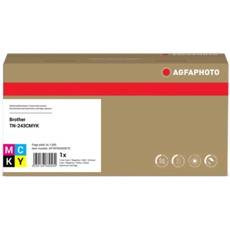 ORIGINAL Agfa Photo Multipack nero / ciano / magenta / giallo APTBTN243SETE ~1000 Seiten