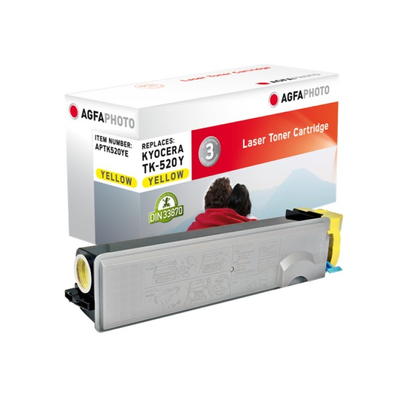 ORIGINAL Agfa Photo toner giallo APTK520YE ~4000 Seiten Agfa Photo TK-520Y