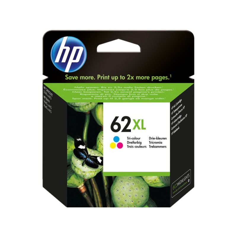 ORIGINAL HP Cartuccia d'inchiostro differenti colori C2P07AE 62 XL ~415 Seiten