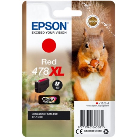 ORIGINAL Epson Cartuccia d'inchiostro Rosso C13T04F54010 478XL ~830 Seiten 10,2ml