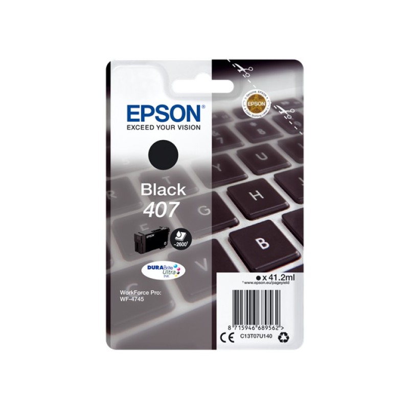 ORIGINAL Epson Cartuccia d'inchiostro nero C13T07U140 407 ~2600 Seiten 41,2ml