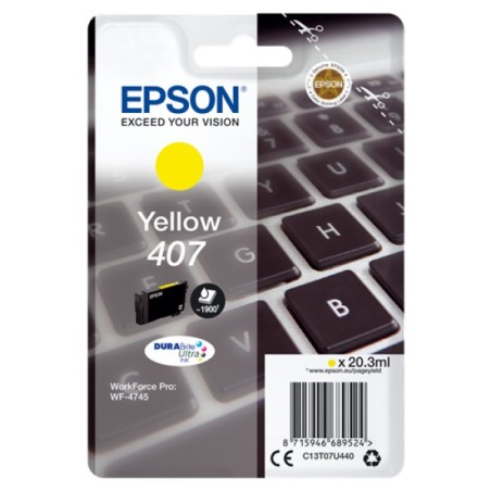 ORIGINAL Epson Cartuccia d'inchiostro giallo C13T07U440 407 ~1900 Seiten 20,3ml