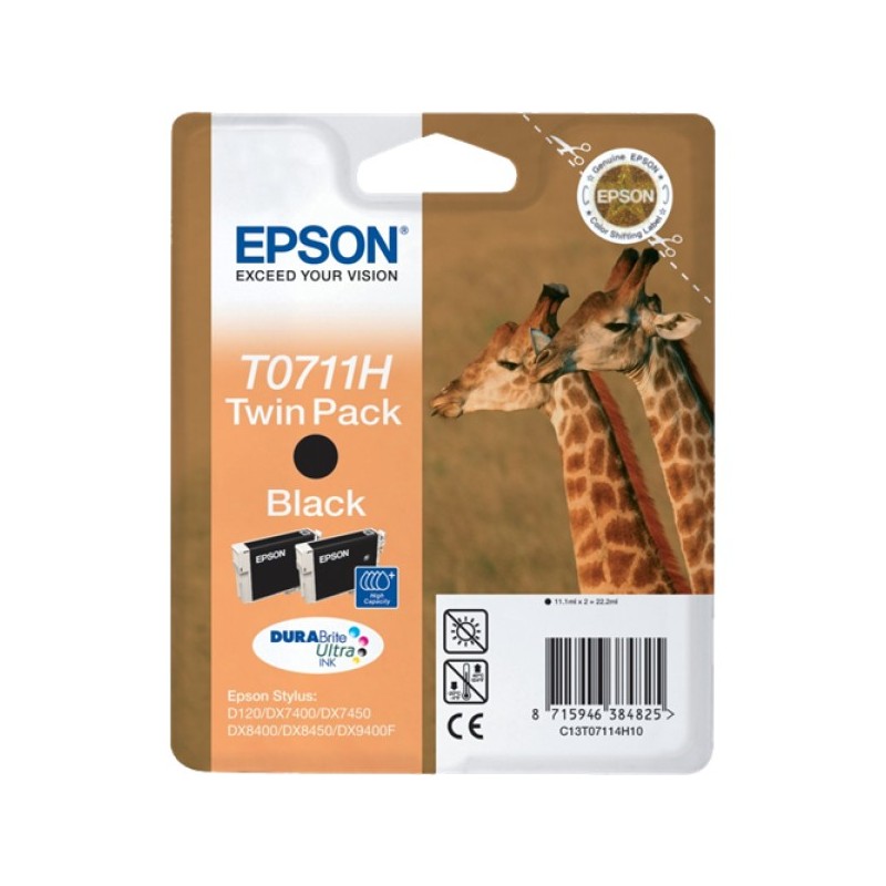 ORIGINAL Epson Multipack nero C13T07114H10 T0711H Cartuccie d´inchiostro, Confezione doppia
