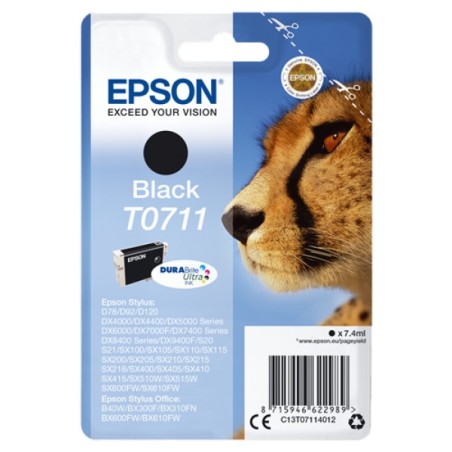 ORIGINAL Epson Cartuccia d'inchiostro nero C13T07114012 T0711 ~245 Seiten 7,4ml